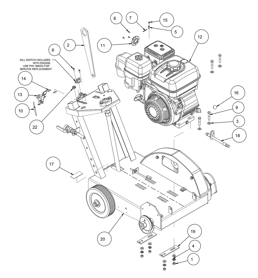 Section 01 Diagram and Parts List for MK-1609H 157867 MK Diamond Concrete Saw